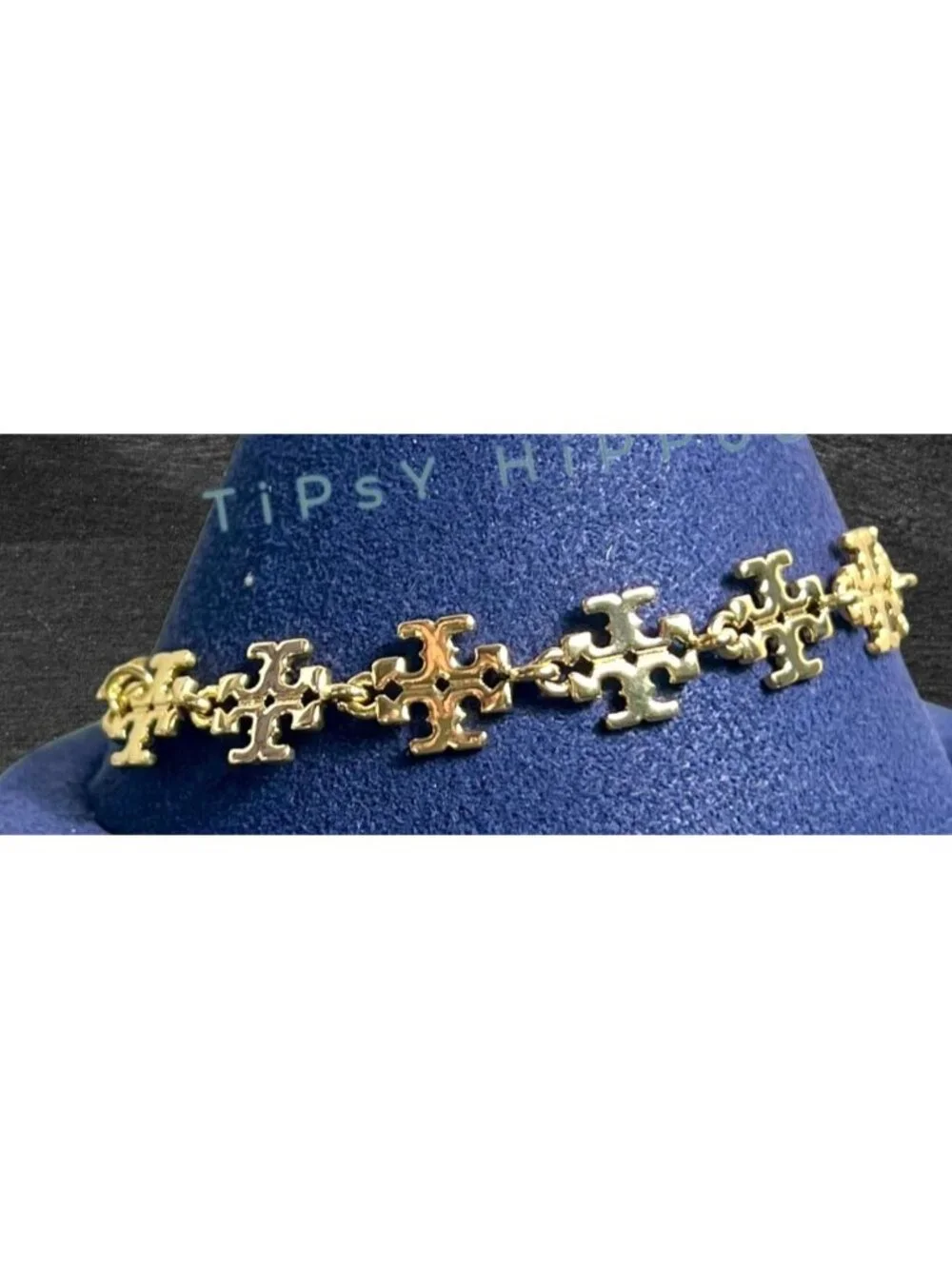 NEW!!!  Tory Burch Gold Kira Logo Clain Bracelet!